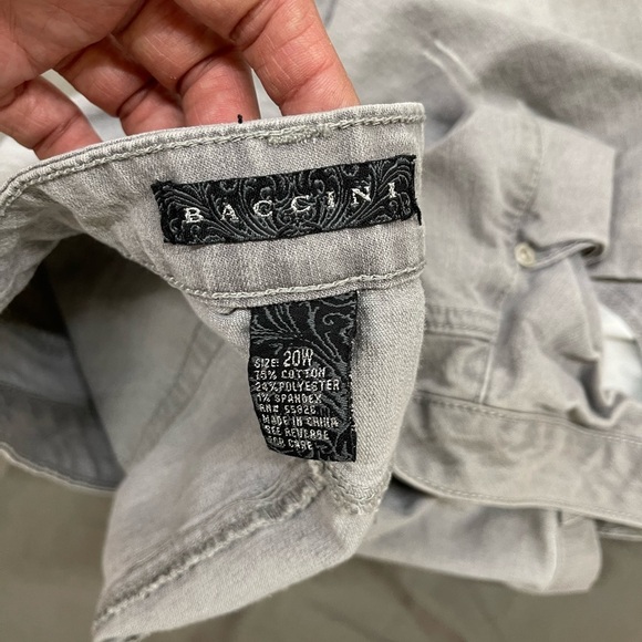 Baccini Gray Stetch Denim Distressed Mini Skirt Size 20W - Picture 3 of 3